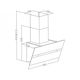 Вытяжка MEFERI AIRBOX60WH 29388, наклонная, белая, стекло, 1200 м³/ч, 3 скорости