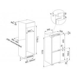 Холодильник Franke FCB 320 S NE (SKU 29788) встраиваемый, 54 см, инверторный, 268 л, E класс