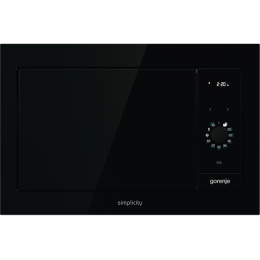 СВЧ-печь Gorenje BM235G1SYB 60 см, черная, 23 л, 900 Вт, кварцевый гриль, 9 автопрограмм, электронное управление, SKU 27390