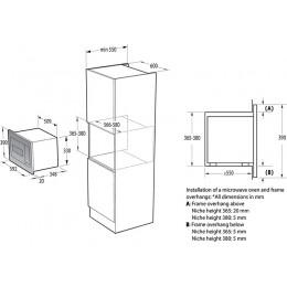 СВЧ-печь Gorenje BM235G1SYB 60 см, черная, 23 л, 900 Вт, кварцевый гриль, 9 автопрограмм, электронное управление, SKU 27390