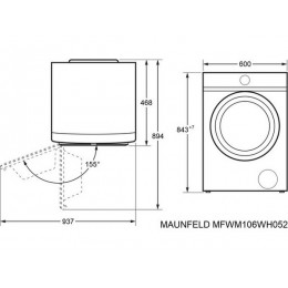 Стиральная машина MAUNFELD MFWM106WH052, 6 кг, 1000 об/мин, белая, А+++