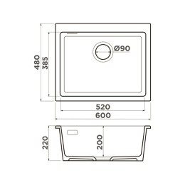 Мойка Omoikiri Omishima 60-U-WH Glossy Natceramic/белый глянцевый (4997512)