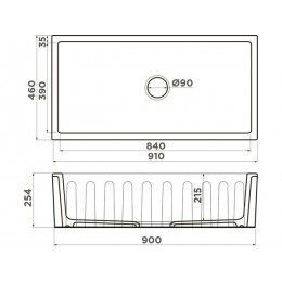 Мойка 34298 Omoikiri Mikura 91-WH Natceramic 910x460 мм белая глянцевая