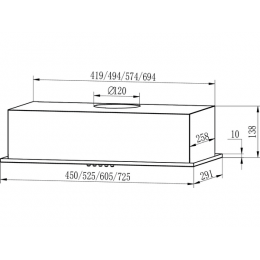Вытяжка EXITEQ EX-1525 black, 45 см, 400 м3/ч, 35 дБ, SKU 35802