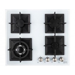 Варочная панель KRONA CALORE 60 WH газовая 4 конфорки, 9.1 кВт, стекло, SKU 11305