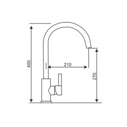 Смеситель Longran Logic LM2102, SKU 12408, нержавеющая сталь, однорычажный, высота 400 мм