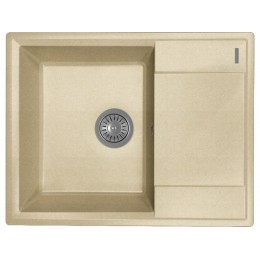 Мойка Florentina Консул 640 бежевый, SKU 27708, врезная, 1 чаша, кварц, с крылом, перелив.