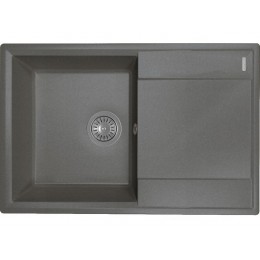 Мойка Florentina Консул 760 черный, SKU 27712, кварц, 1 чаша, с крылом, 760x500 мм