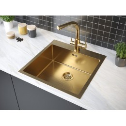 Мойка Paulmark 22616, 51 см, нержавеющая сталь, брашированное золото
