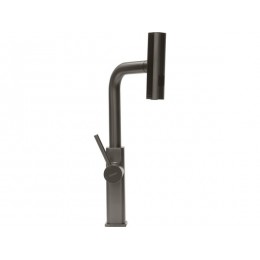 Смеситель Longran Techno LM2186 25224 Gun Grey, однорычажный, с выдвижным изливом, нержавеющая сталь