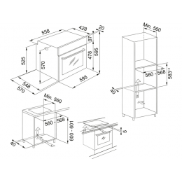 Духовой шкаф Franke 15227, 60 см, черное стекло, 71 л, 8 функций, класс А