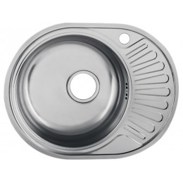 Мойка Ukinox Фаворит FAD577.447-5K 2L, матовая нерж. сталь, врезная, Ø 360 мм, 140 мм глубина, SKU 16927.