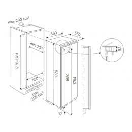 Холодильная камера Kuppersbusch FK 8550.0i 54 см, белая, 280 л, 3 ящика, электронное управление, 41 дБ, SKU 32828
