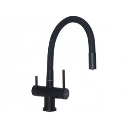Смеситель Longran Techno LM2198 Black, SKU 25228, однорычажный, высокий излив, нержавеющая сталь