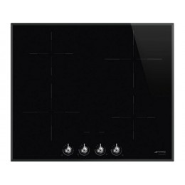 Варочная панель SMEG SI364BM 60 см, индукционная, черная, 4 зоны, стеклокерамика, 7,4 кВт, SKU 28128.