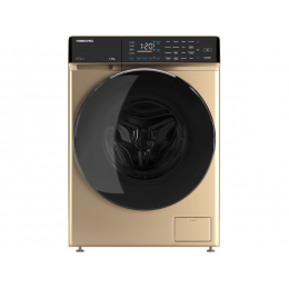 Стиральная машина HIBERG i-DDQ9 - 812 G, 8 кг, A+++, 1200 об/мин, инверторный двигатель, золотистый корпус, фронтальная загрузка, SKU 28431.