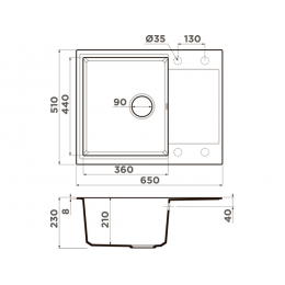 Мойка Omoikiri Daisen 65T-PL Tetogranit/платина (4993517)