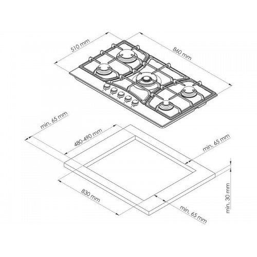 Варочная панель Kuppersberg FS 910 Ant Bronze – Газовая модель с элегантным дизайном