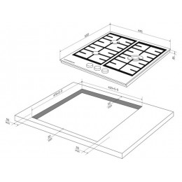 Варочная панель Kuppersberg FS 46 X газовая 45 см, нержавеющая сталь, SKU 28542