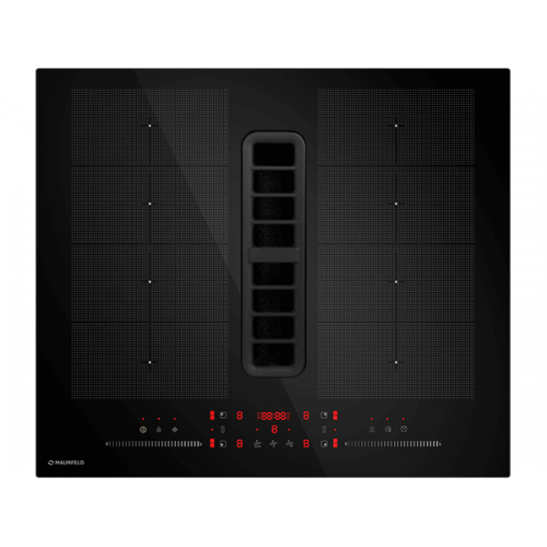 Варочная панель MAUNFELD MIHC604SF2BK: индукционная панель с встроенной вытяжкой