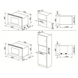 СВЧ-печь SMEG MP722AO 60 см, антрацит, 22 л, 6 функций, гриль 1250 Вт, SKU 29745