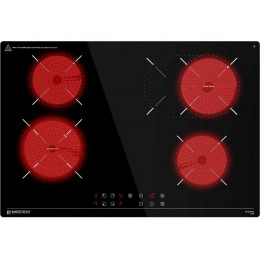 Варочная панель MEFERI 29548, электрическая, 75 см, черная, стеклокерамика, 4 конфорки.