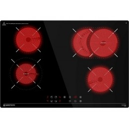 Варочная панель MEFERI 29548, электрическая, 75 см, черная, стеклокерамика, 4 конфорки.