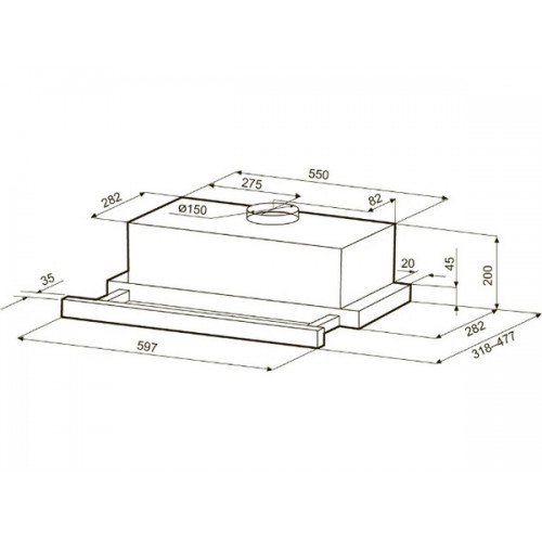 Вытяжка KRONA KAMILLA T SENSOR MAX 600 inox