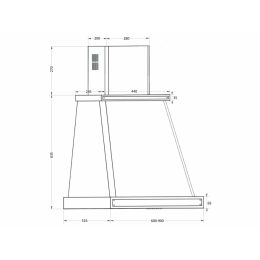 Вытяжка Kuppersberg T 669 BOR 60 см, 1200 м3/ч, бордовая, 5 скоростей, электронное управление, SKU 24254