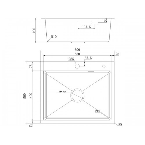 Мойка Ukinox Практика PRB600.500 -GT10C 0CW 01: Идеальное решение для вашей кухни