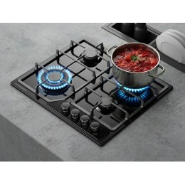 Варочная панель Kuppersberg FS 60 B газовая 58 см, 4 конфорки, чёрная, SKU 36159