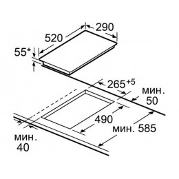 Варочная панель MAUNFELD AVI292SSTBK 33462, индукционная, 2 конфорки, черная, 29 см