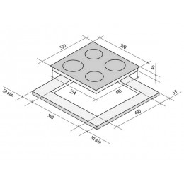 Варочная панель KRONA ACCORDO 60 BL 4 зоны Hi-Light, сенсорное управление, 11266