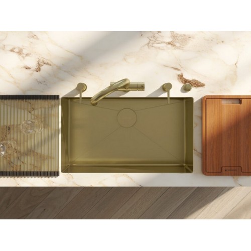 Мойка Omoikiri Taki 74-U/IF-LG из нержавеющей стали в светлом золоте - Купить по выгодной цене