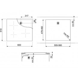 Варочная панель SMEG SI2641DP 60 см, индукционная, кремовая, 4 зоны, 28066