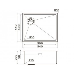 Мойка Omoikiri Taki 54-U/IF-L 34168, нерж. сталь, 540x440x200 мм, для тумбы от 60 см