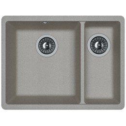 Мойка Florentina Вега 27272 335/160, кварцевая, подстольная, 2 чаши, серый шелк
