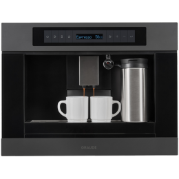 Кофемашина Graude KV 45.0 GE 29074, встраиваемая 60 см, черная/серая, сенсорное управление, 20 бар.