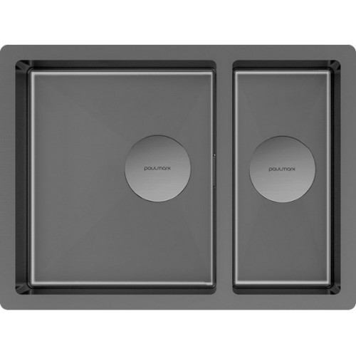 Мойка Paulmark Next 58/2S uni PM225844-GM из вороненой стали - Качественная и стильная мойка для вашей кухни