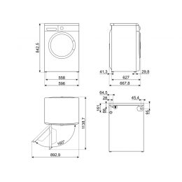 Стиральная машина SMEG WM3T24RU, 12 кг, 1400 об/мин, A+++, белая/черная, 15 программ, LED-дисплей, 29281