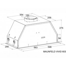 Вытяжка MAUNFELD VIVID 603EM 35482, полновстраиваемая 60 см, черный, 1150 м3/ч