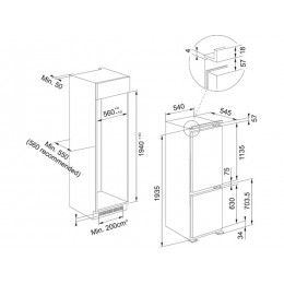 Холодильник Franke FCB 360 V NE D (29789) 54 см, инверторный, 300 л, D класс