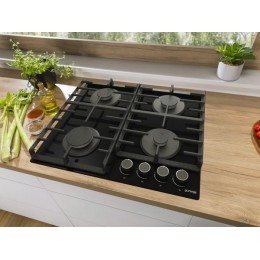 Варочная панель Gorenje GT642AB 60 см, газовая, стекло, 4 конфорки, 27392