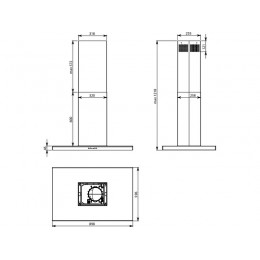 Вытяжка Falmec LUCE ISOLA GLASS BLACK 90, SKU 24895, AISI 304, сенсор, 1280 м3/ч