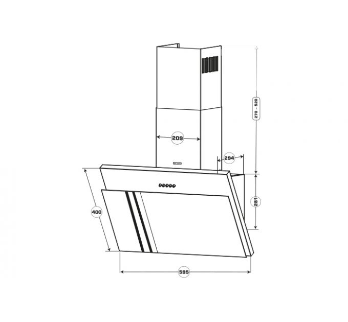 Вытяжка Centek CT-1826-60 Beige