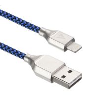 USB кабель ACD-Titan Lightning ~ USB-A Нейлон, 1м, сине-черный (ACD-U927-P5L)
