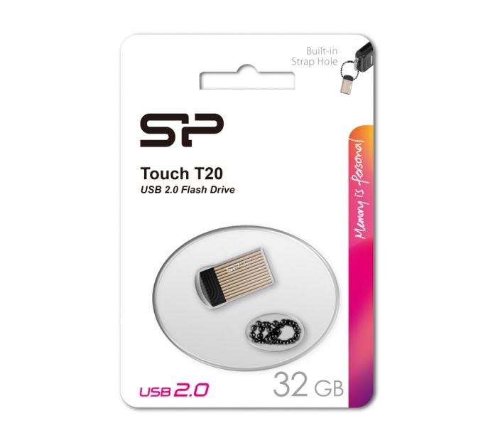 Флэш Диск USB Drive Silicon Power Touch T20 32Gb Champague (Retail)