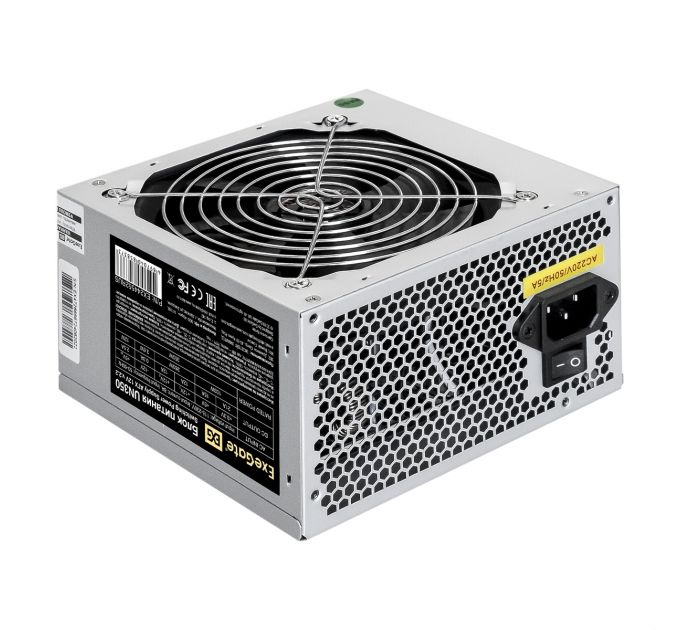 Блок питания 350W ExeGate UN350, ATX, PC, 12cm fan, 24p+4p, 3*SATA, 2*IDE, FDD + кабель 220V в комплекте