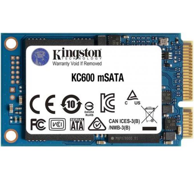 Накопитель SSD mSATA Kingston SKC600MS/1024G KC600 1TB SATA 6Gb/s 3D TLC 550/520MB/s MTBF 1M