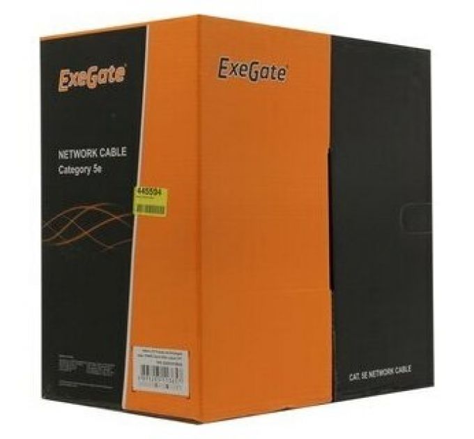 Кабель ExeGate EX281815RUS UTP4-C5e-CU-S25-IN-PVC-GY-305 UTP 4 пары кат.5e медь, 25AWG, бухта 305м,